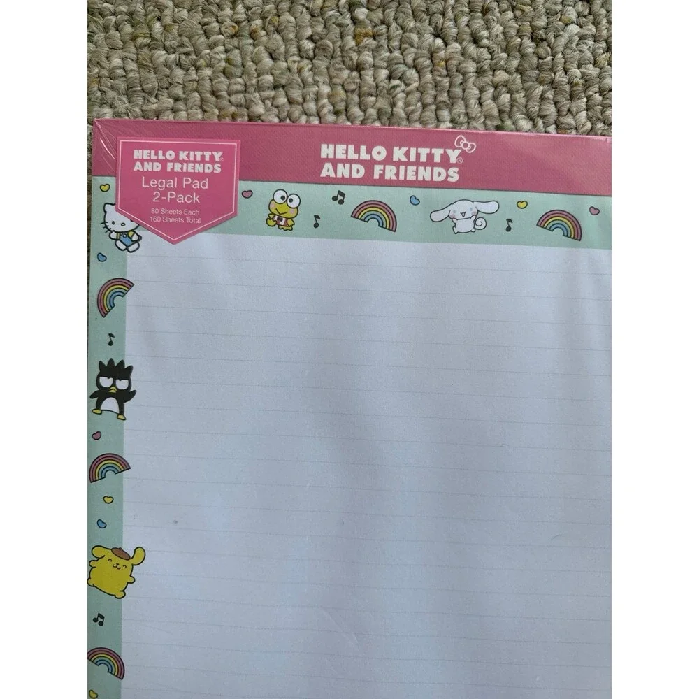 Sanrio Hello Kitty & Friends Stationery Set of 2 Legal Pads NEW